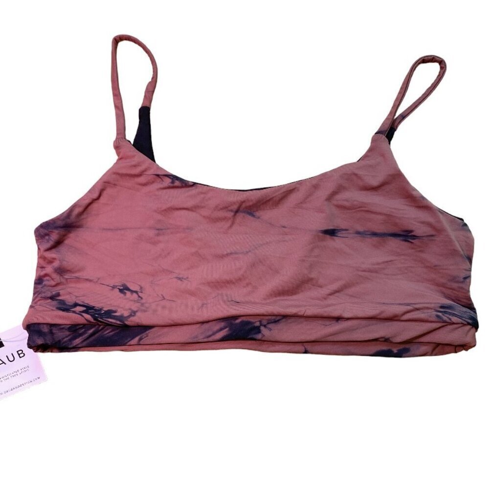 NWT Daub Swim Top, Medium, Bailey, Brown Tie-Die, No Bra Cups​​​​​